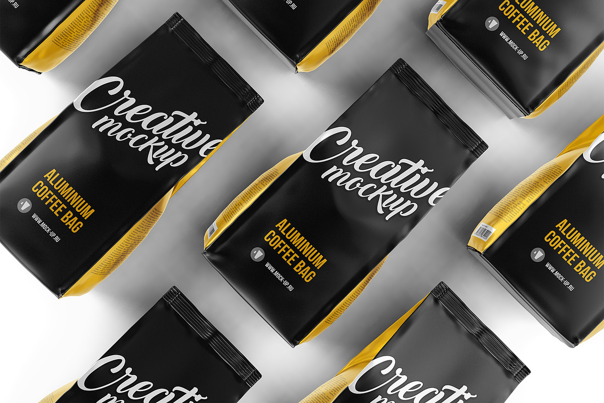 Coffee pouch. Top view, a Packaging Mockup by easymock (Photo 6 of 6)