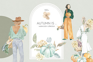 Autumn Harvest Watercolor Collection