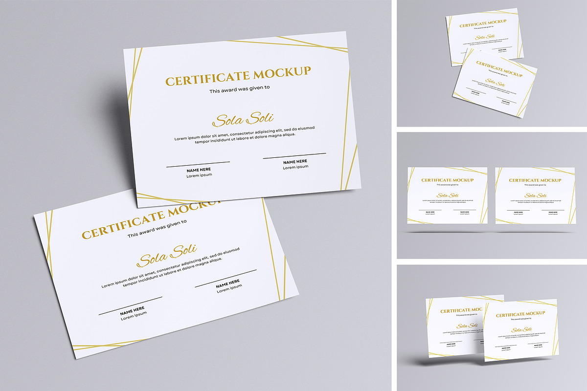 Certificate Mockup, a Product Mockup by Riel Concept (Photo 1 of 5)