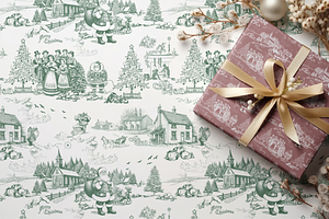 Traditional Christmas Seamless Print