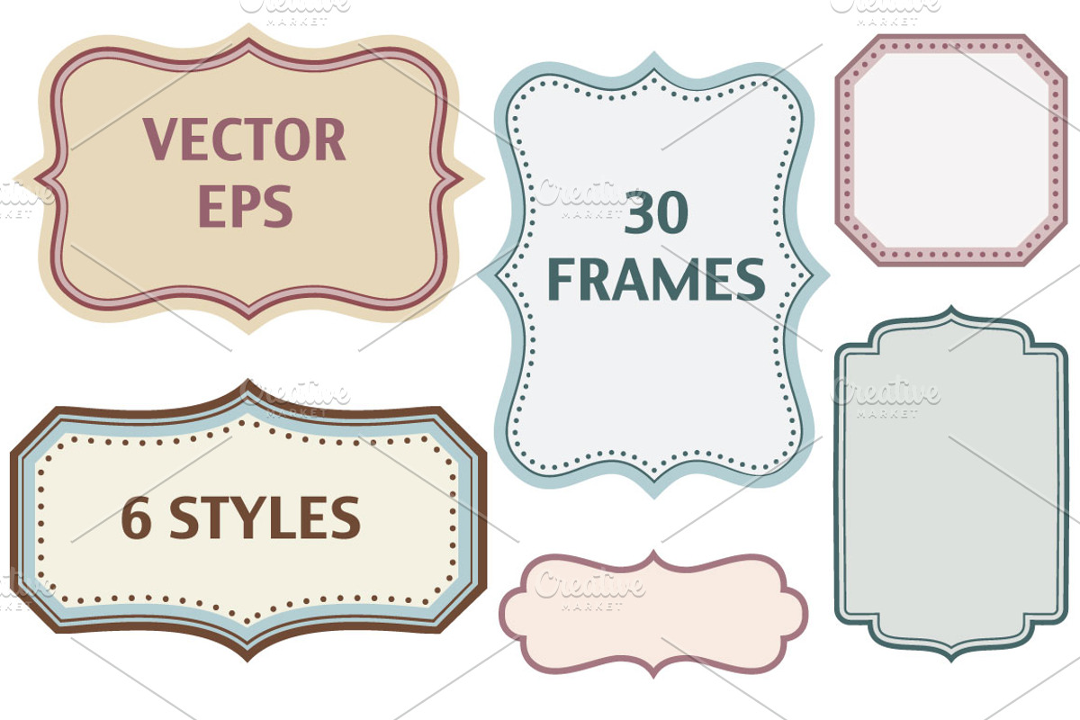 30 color frames in 6 styles, an Object Graphic by Wild Rose (Photo 1 of 8)