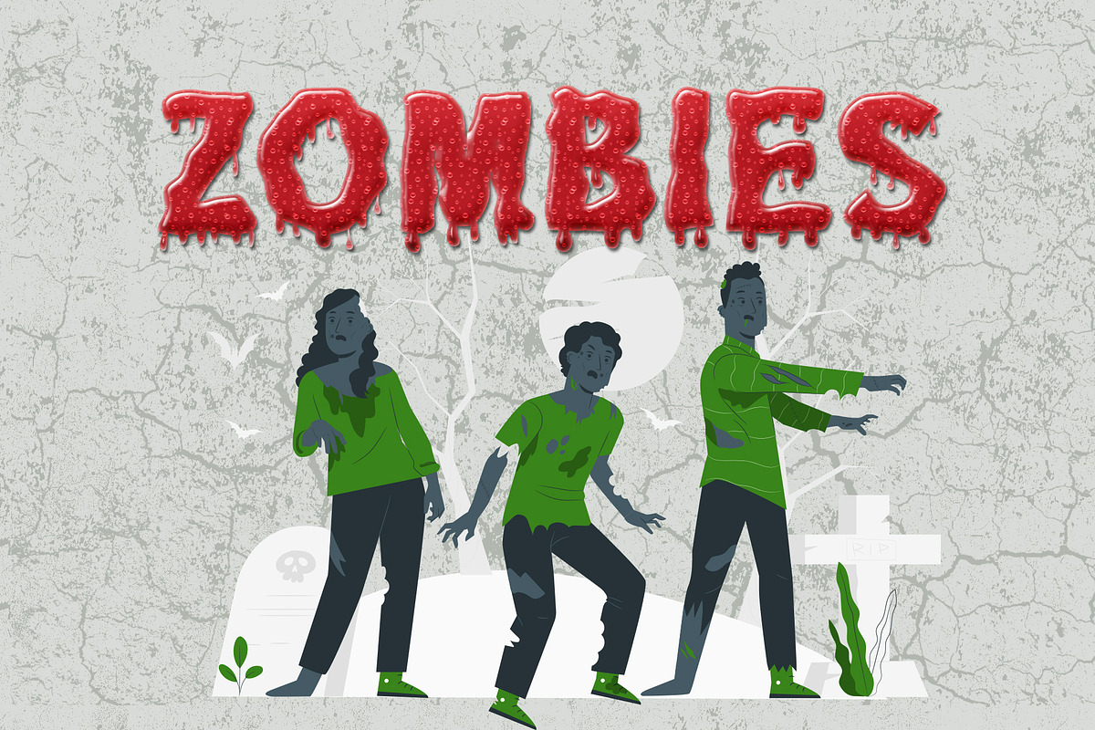 Dripping Zombie Halloween Font, a Font by vladocar (Photo 4 of 8)