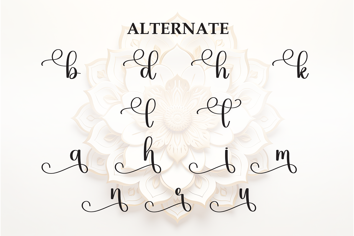 Mandala | Script Font, a Handwritten Font by Scratchones (Photo 8 of 9)