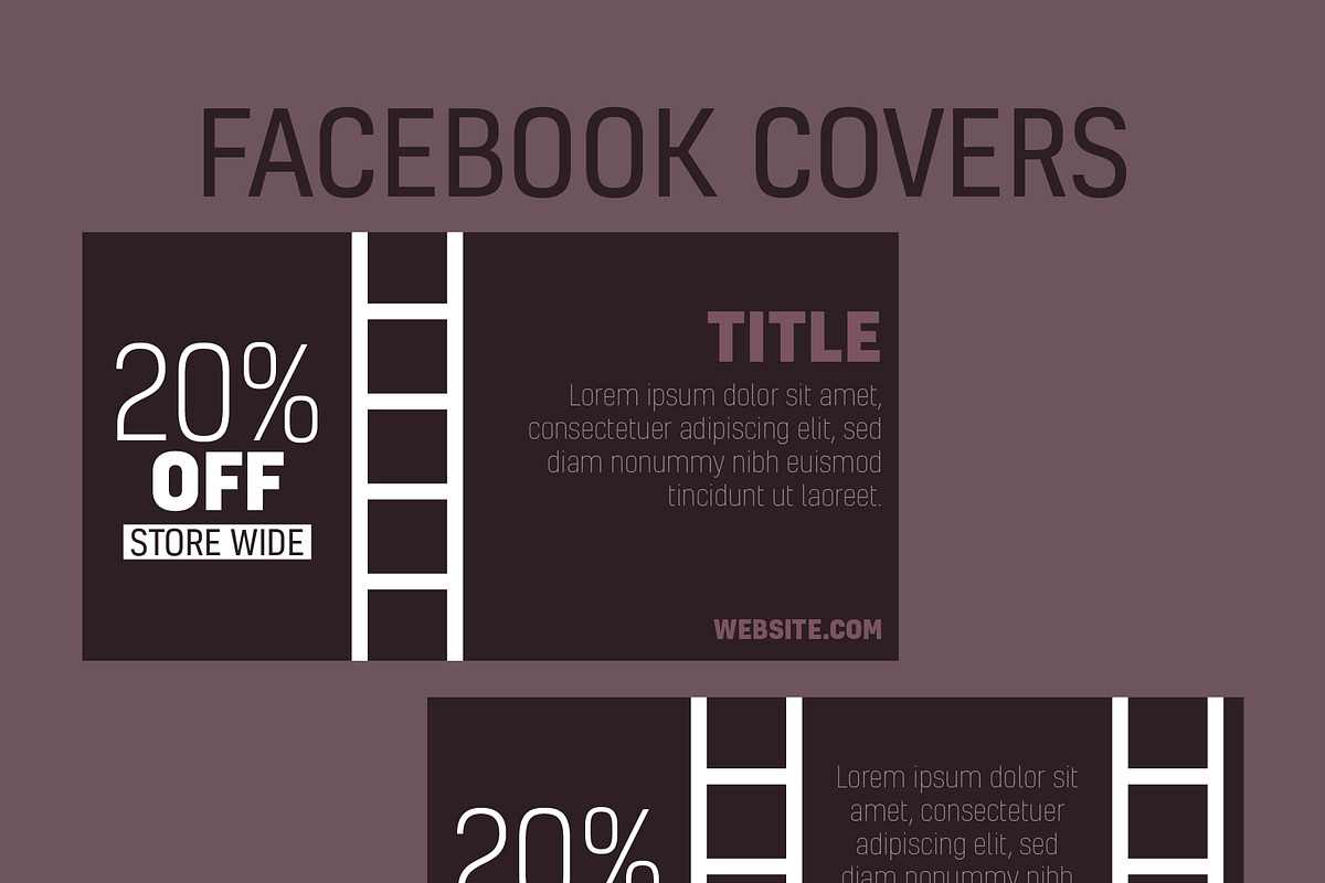 Striped Plum Facebook Template, a Social Media Template by DefayDesigns (Photo 3 of 5)