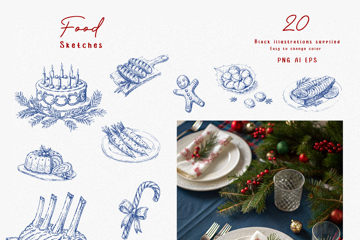 New Year’s Party. Sketch Collection, a Seasonal Illustration by Polli Deeva (Photo 5 of 12)