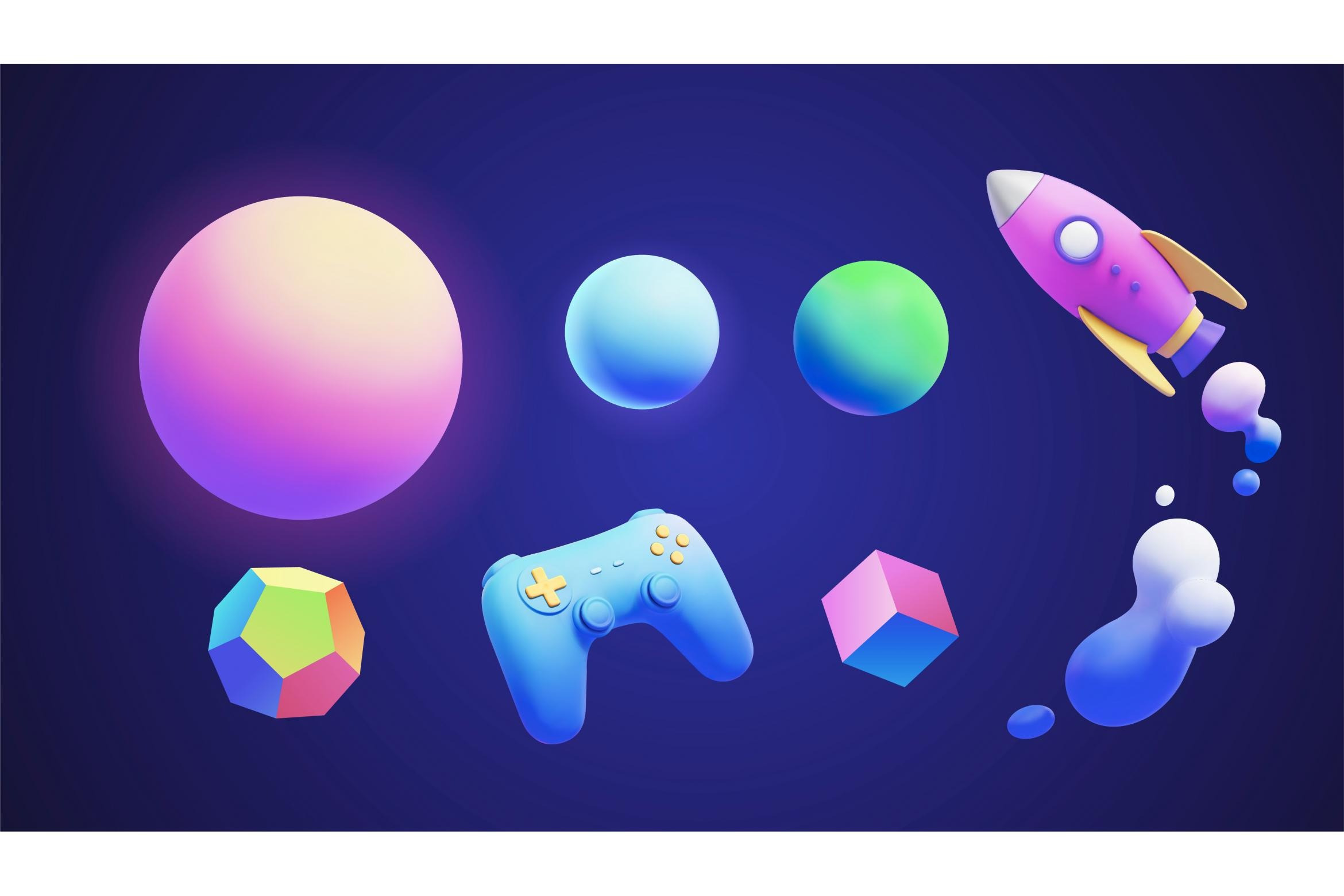 3d neon gradient object collection, an Object Graphic by TotallypicRF