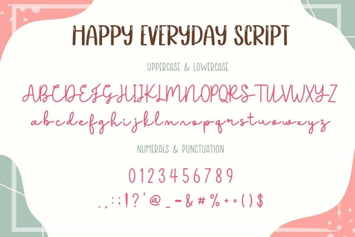 Happy Everyday - Cute Font Duo, a Handwritten Font by AnningArts (Photo 8 of 8)