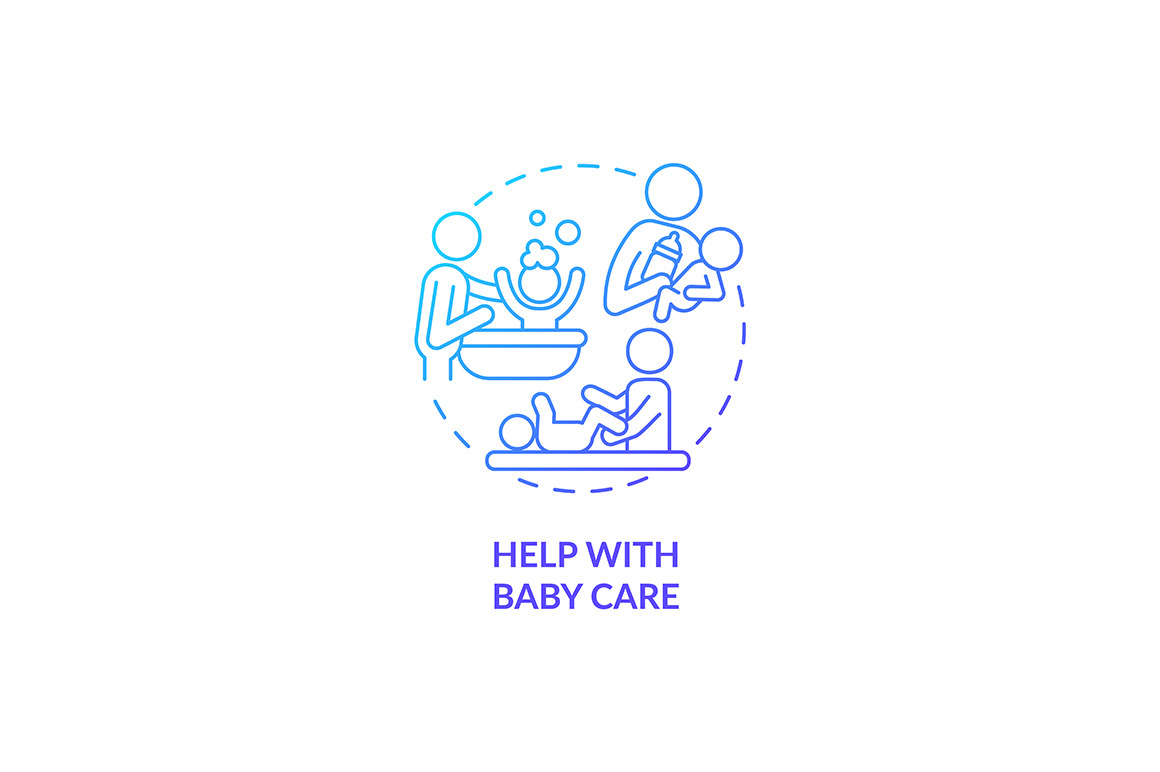 Help with baby care gradient icon, an Outline Icon by IMG Visuals