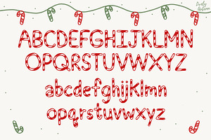 Candy Cane Christmas Display Font