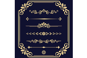 Vintage set. Floral elements for, a Decorative Illustration by RODINA