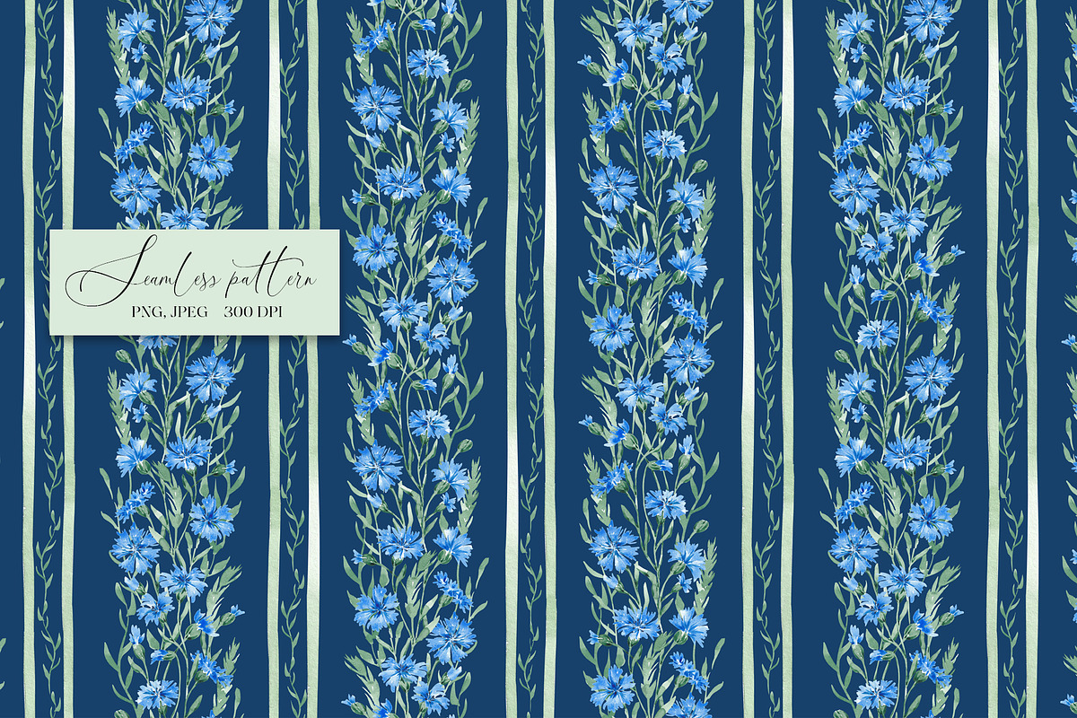 Cornflower wallpaper pattern, a Pattern Graphic by SirenaArt (Photo 6 of 13)