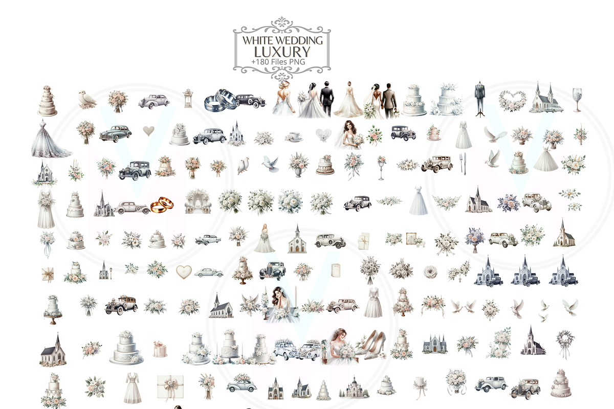 WHITE WEDDING Luxury - Bundle 180, a Person Illustration by VM PARTYS  BY TAIRUMA (Photo 10 of 10)