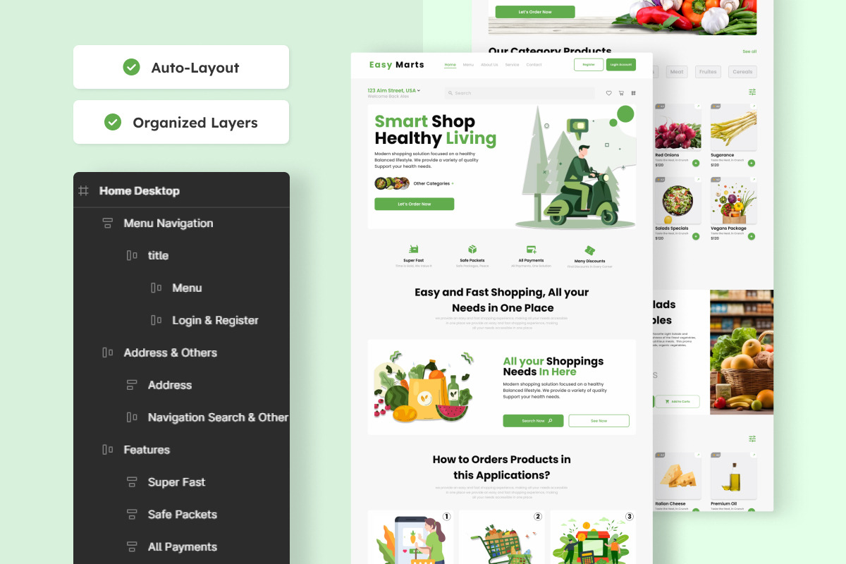 Easy Marts - Grocery Landing Page, a Landing Page Template by twinstd (Photo 3 of 5)