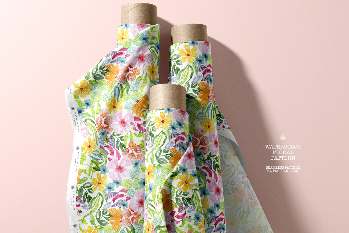 Summer Flowers Watercolor Pattern, a Pattern Graphic by Webvilla Studio ...