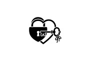 Heart Lock and Key Silhouette Icons, an Illustration by Designer_Momina (Thumbnail 8 of 51)