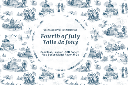 Fourth of July Seamless Pattern, a Background Graphic by Hughes Studio