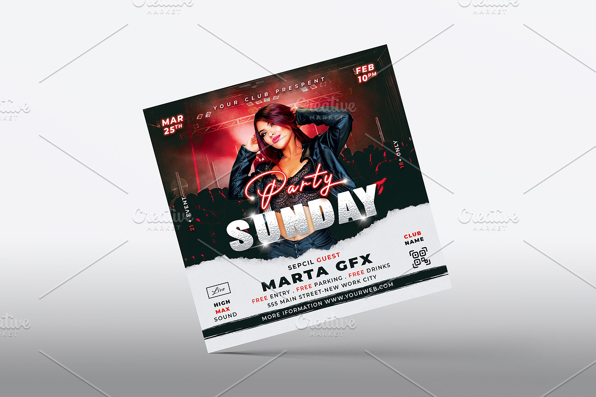 Sunday Party Flyer, Nightclub Flyer, a Flyer Template by Artphic (Photo 3 of 4)