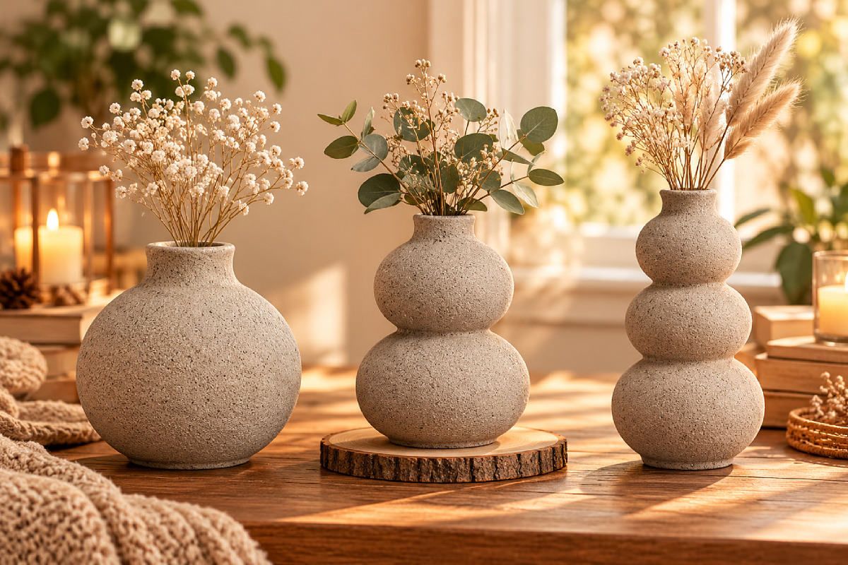 Vintage Textured Vase Collection STL, a Scene 3D Model by Layerology (Photo 3 of 4)