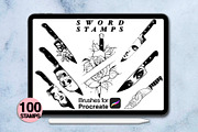 100 procreate sword stamps, a Brush Add-On by Arts For Peace (Thumbnail 8 of 9)