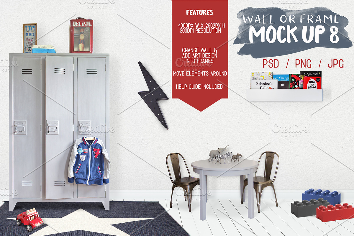 Kids Room Wall/Frame Mock Up 8, a Print Template by Whimsicality (Photo 1 of 4)