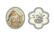 Vintage Easter Birds Label Printable, an Illustration by SinaCreation (Thumbnail 4 of 6)
