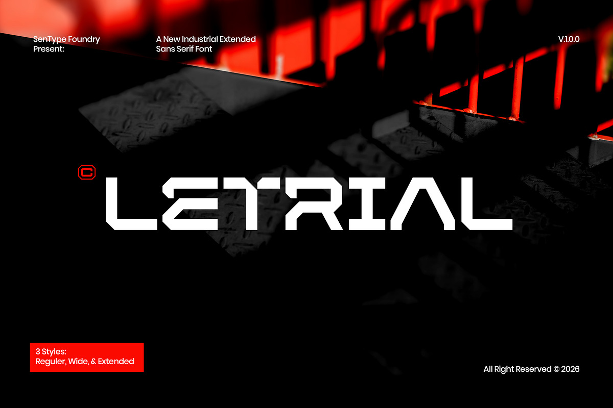 LETRIAL Square Industrial Font, a Sans Serif Font by sentype (Photo 1 of 9)