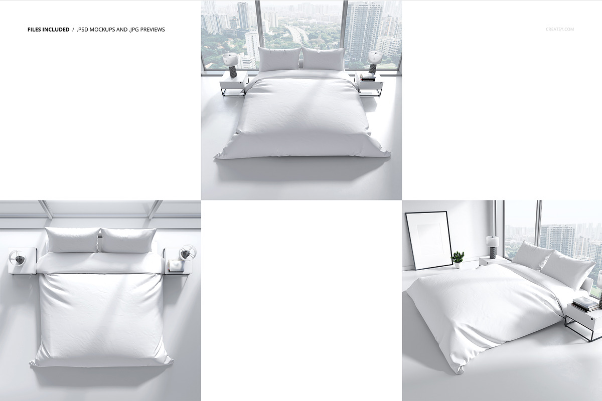 Bedroom Bedding Mockup Set, a Household Mockup by creatsy2 (Photo 2 of 7)