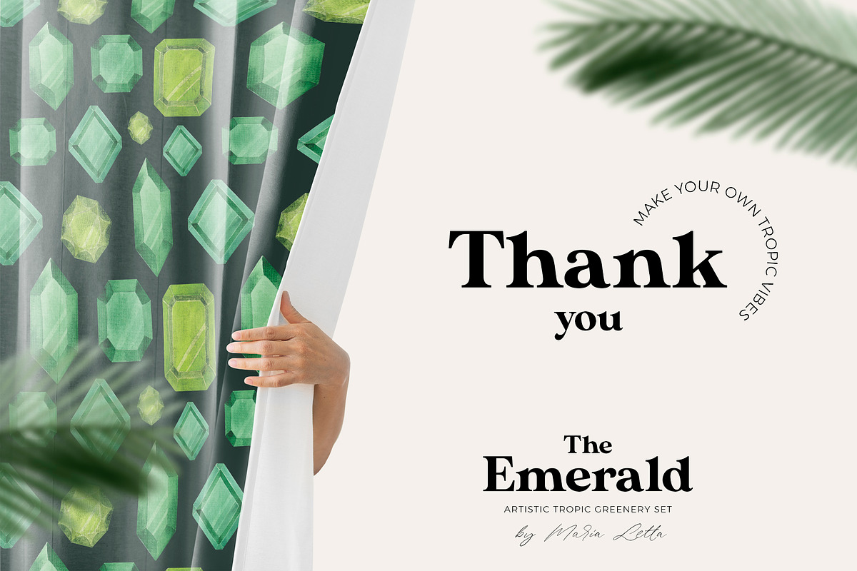 The Emerald  tropic greenery set, an Illustration by Beauty Drops (Photo 8 of 8)