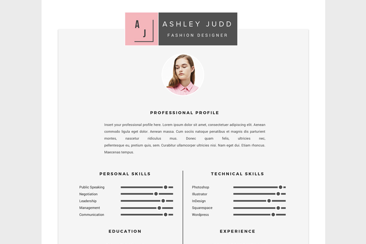 Fashion Designer Resume Template /CV, a Resume Template by Resume21 (Photo 4 of 5)