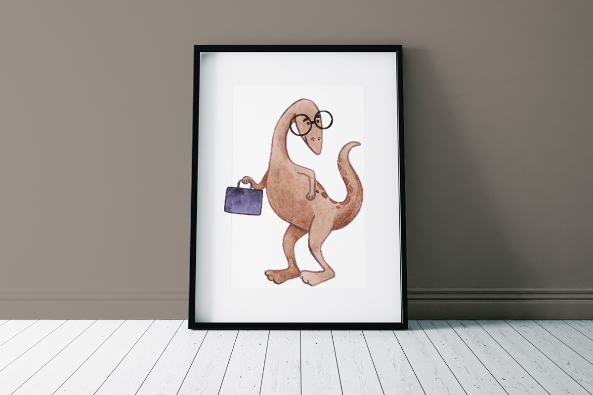 Watercolor dinosaur set, an Animal Illustration by CreativeByLu (Photo 7 of 9)