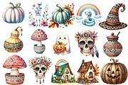 Boho Halloween Clipart Bundle, an Illustration by Designworld (Thumbnail 3 of 5)