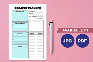 Project Planner Printable Planifier