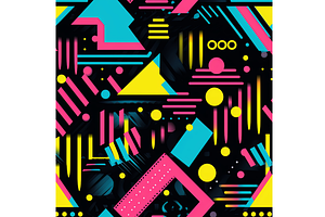 90s Neon Seamless Digital Paper