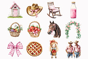 Watercolor Lovely Farm Clipart, an Illustration by Design Market (Thumbnail 4 of 5)