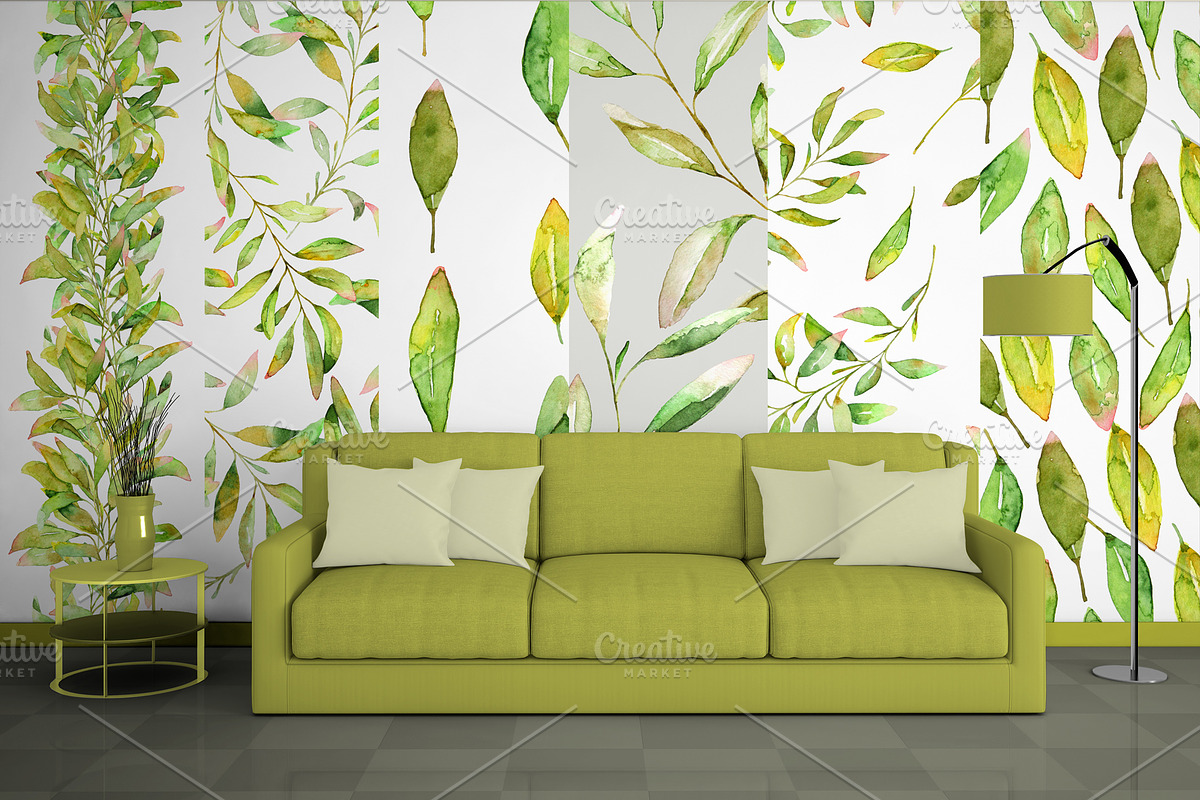 Greenery Collection. Watercolor set, a Decorative Illustration by SaharaArt (Photo 7 of 7)