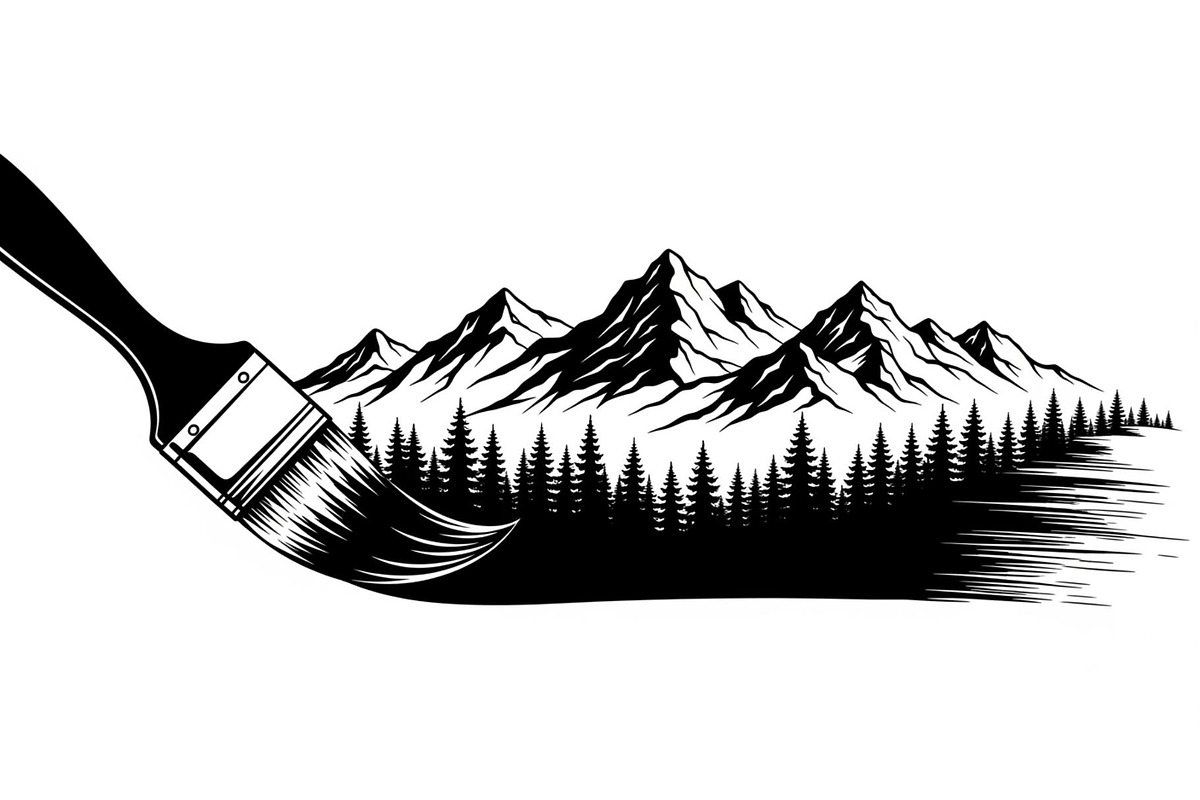 Nature Landscape Paintbrush Design B, an Illustration by Designs_River (Photo 7 of 31)