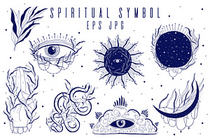 Spiritual symbol.Graphic collection.