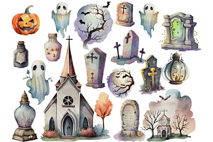 Haunted Halloween Clipart Collection