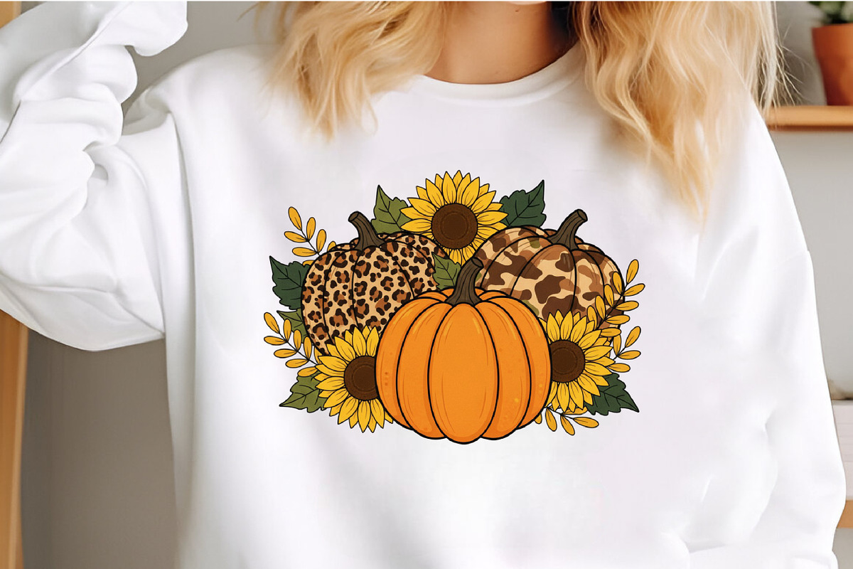 Floral Leopard Pumpkin Fall Png, an Illustration by Craft Nest (Photo 2 of 6)