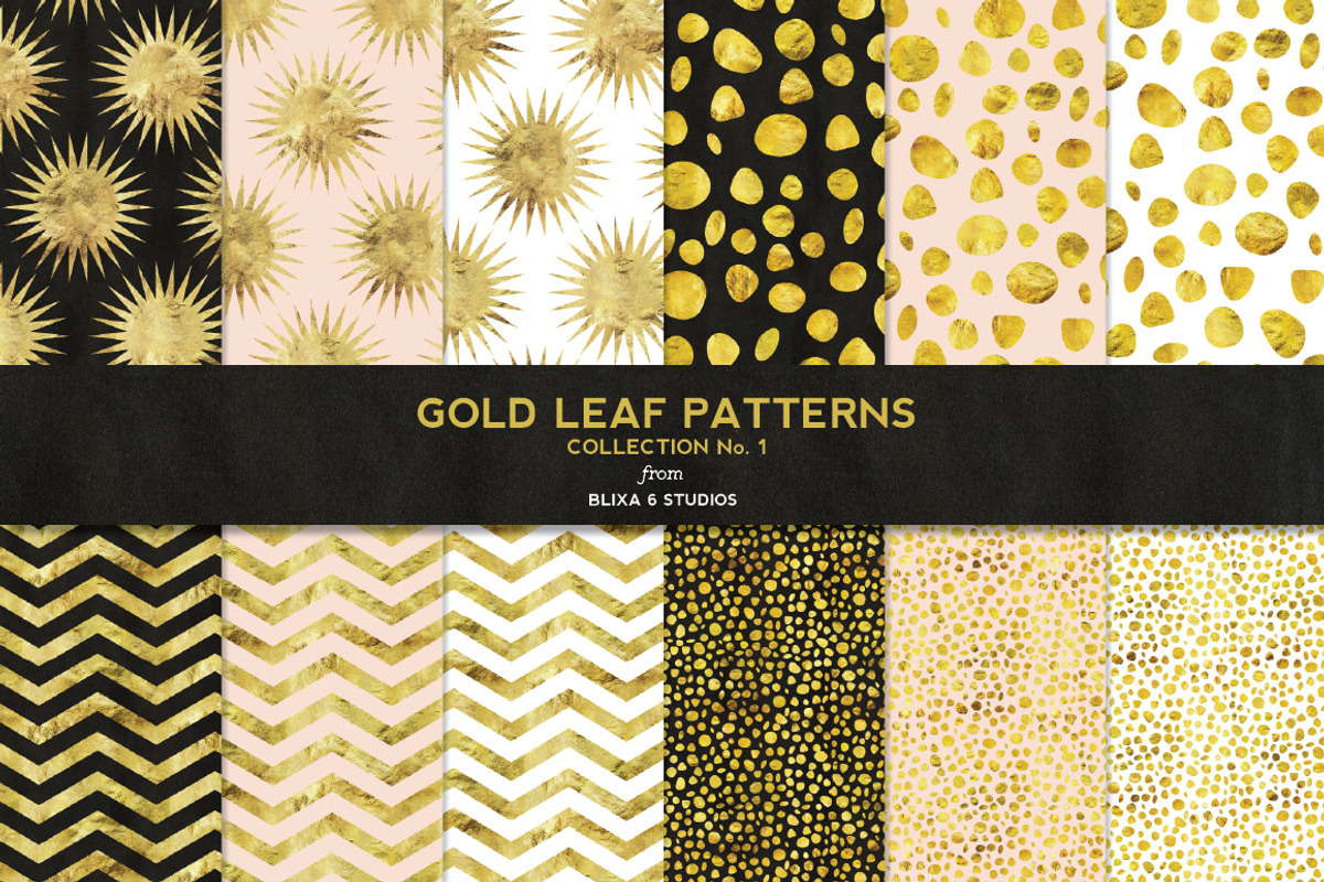 Gold Leaf Digital Patterns No. 1