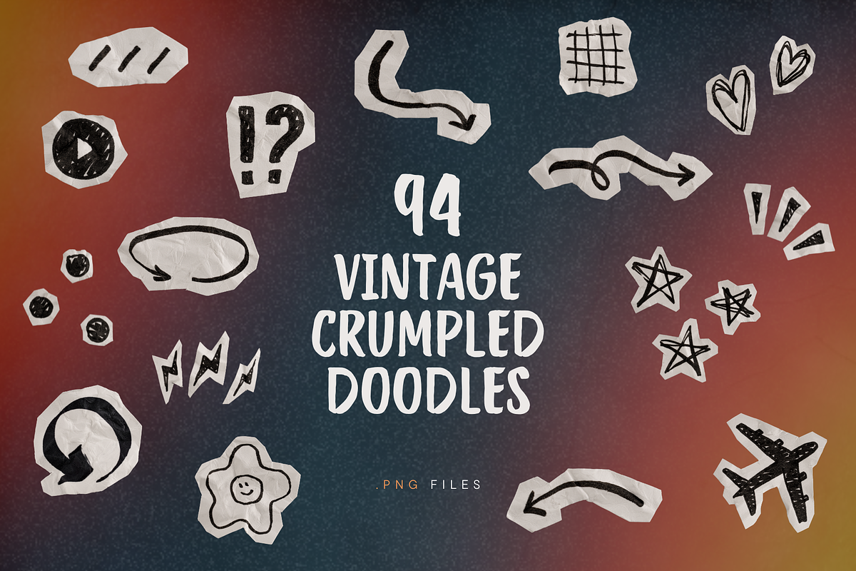 94 Vintage Crumpled Paper Doodles, an Abstract Photo by Ksuview (Photo 1 of 5)