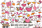Whimsical Easter Goose Clipart, an Illustration by OK Design (Thumbnail 1 of 6)