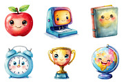 Kawaii School Clipart PNG, an Illustration by SinaCreation (Thumbnail 4 of 5)