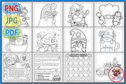 Cozy Christmas Gnomes Coloring Pages, a Seasonal Illustration by EduEnrich (Thumbnail 2 of 3)