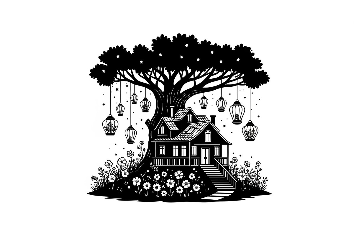 Tree House Silhouette SVG Bundle, an Illustration by jahid234 (Photo 23 of 31)