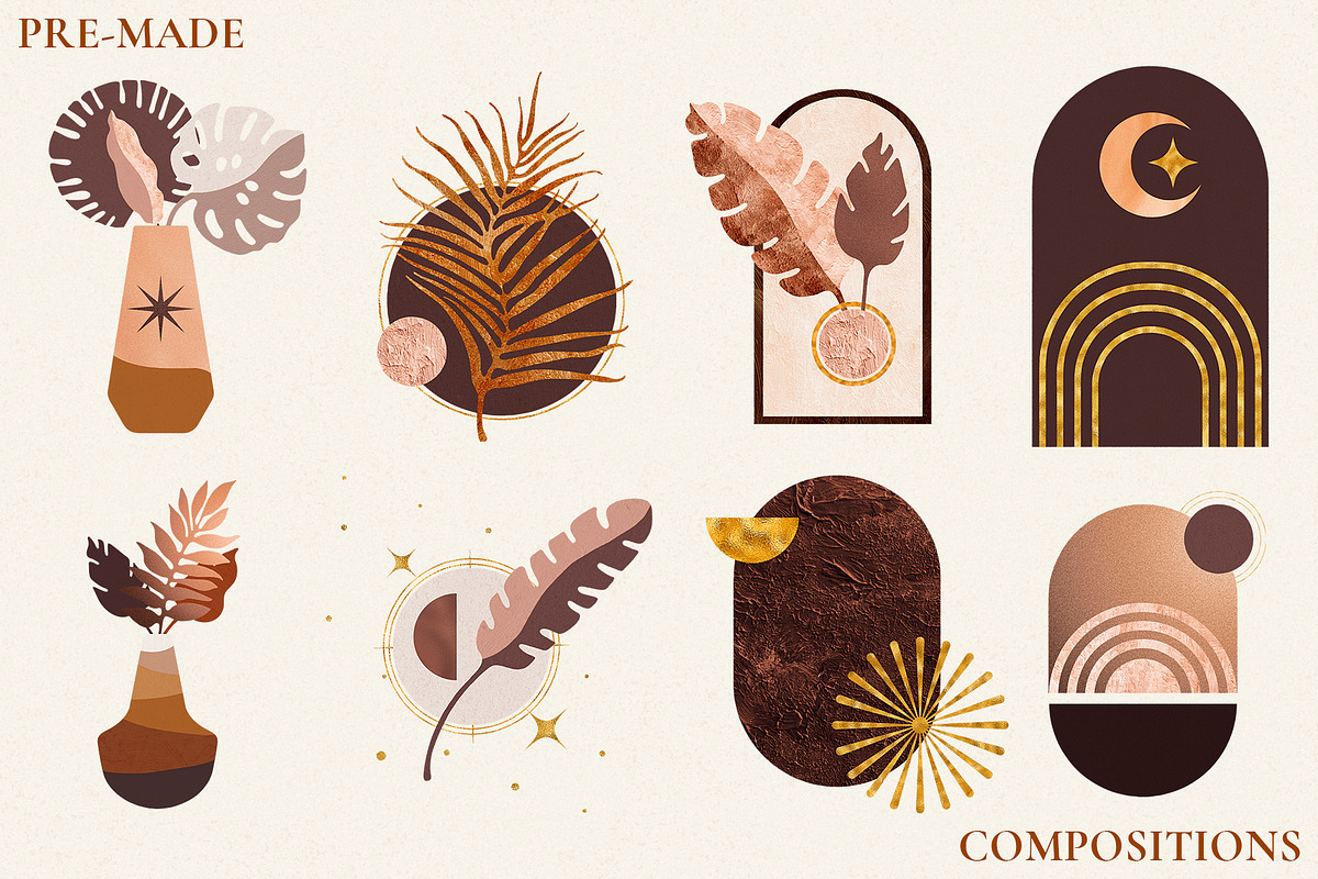 Tropical Leaves and Abstract Shapes, a Texture Illustration by CatJello Graphics (Photo 14 of 27)