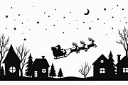 Xmas Reindeer Scene Silhouettes, an Illustration by musafir_fashion (Thumbnail 15 of 21)