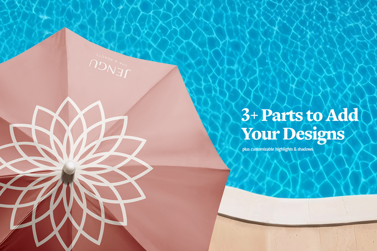 Summer Beach Umbrella Mockup, a Product Mockup by rebrandy (Photo 3 of 8)