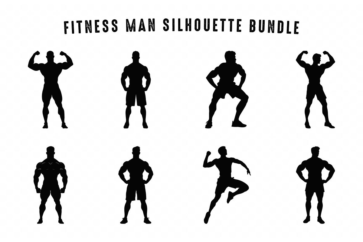 Fitness Silhouette Clipart Bundle, a Person Illustration by Gfx Expert Team (Photo 3 of 3)
