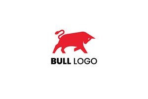 Powerful strong fighting bull logo